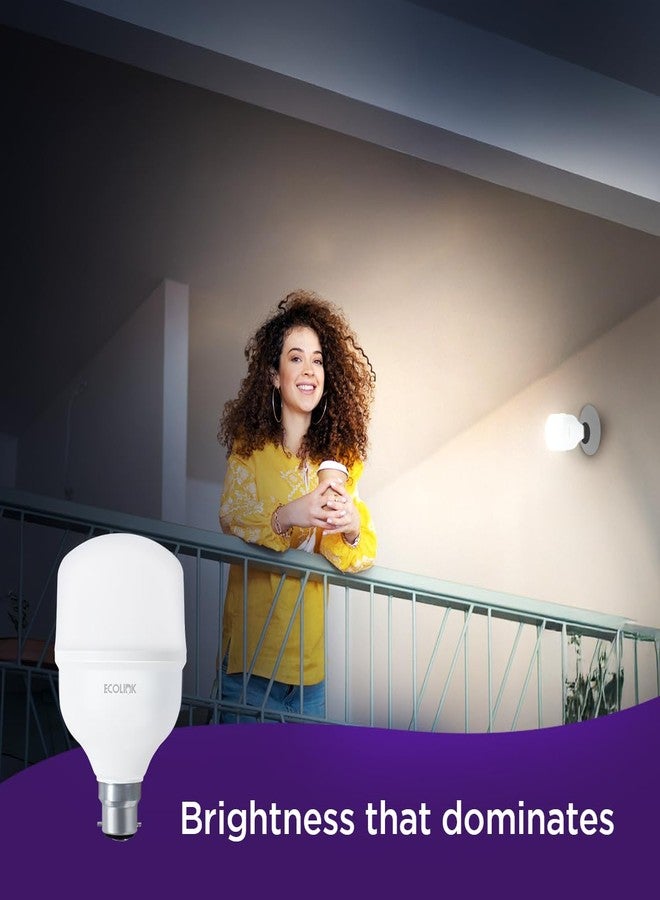 إيكو لينك مصباح LED من إيكولينك بقوة 30 واط | قاعدة المصباح: B22، مصباح LED عالي الطاقة للصالات والمنازل | اللون: أبيض كريستالي، عبوة من قطعة واحدة - Image 4